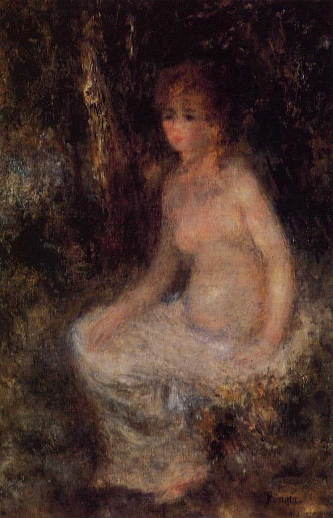Nude Sitting in the Forest by Pierre-Auguste Renoir