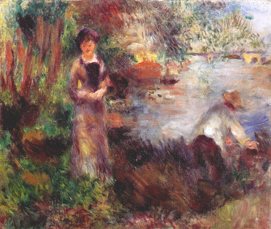 On the banks of the Seine at agenteuil by Pierre-Auguste Renoir