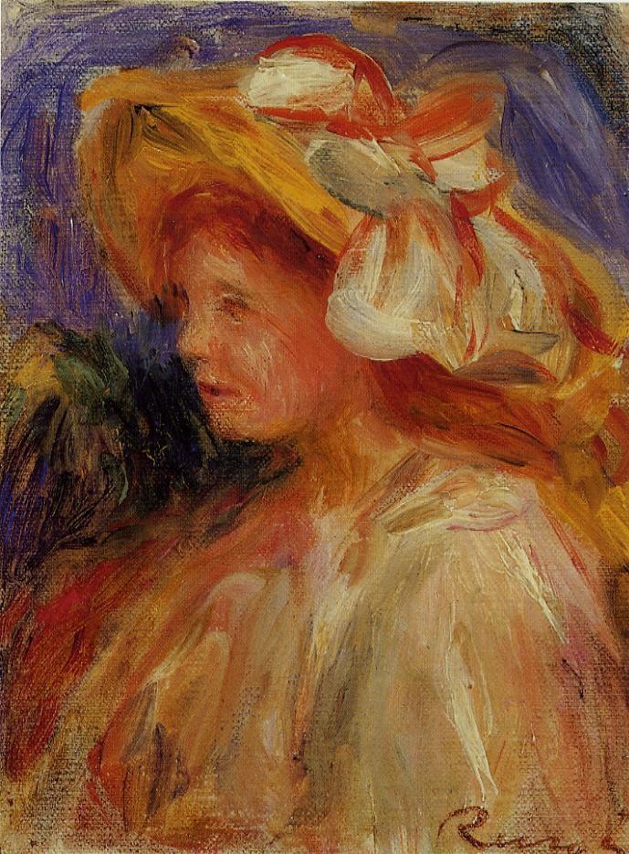Profile of a Young Woman in a Hat by Pierre-Auguste Renoir