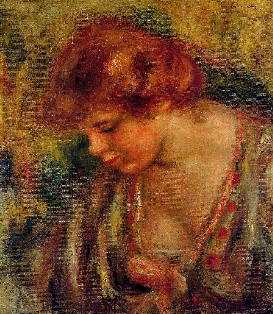 Profile of Andre Leaning Over by Pierre-Auguste Renoir