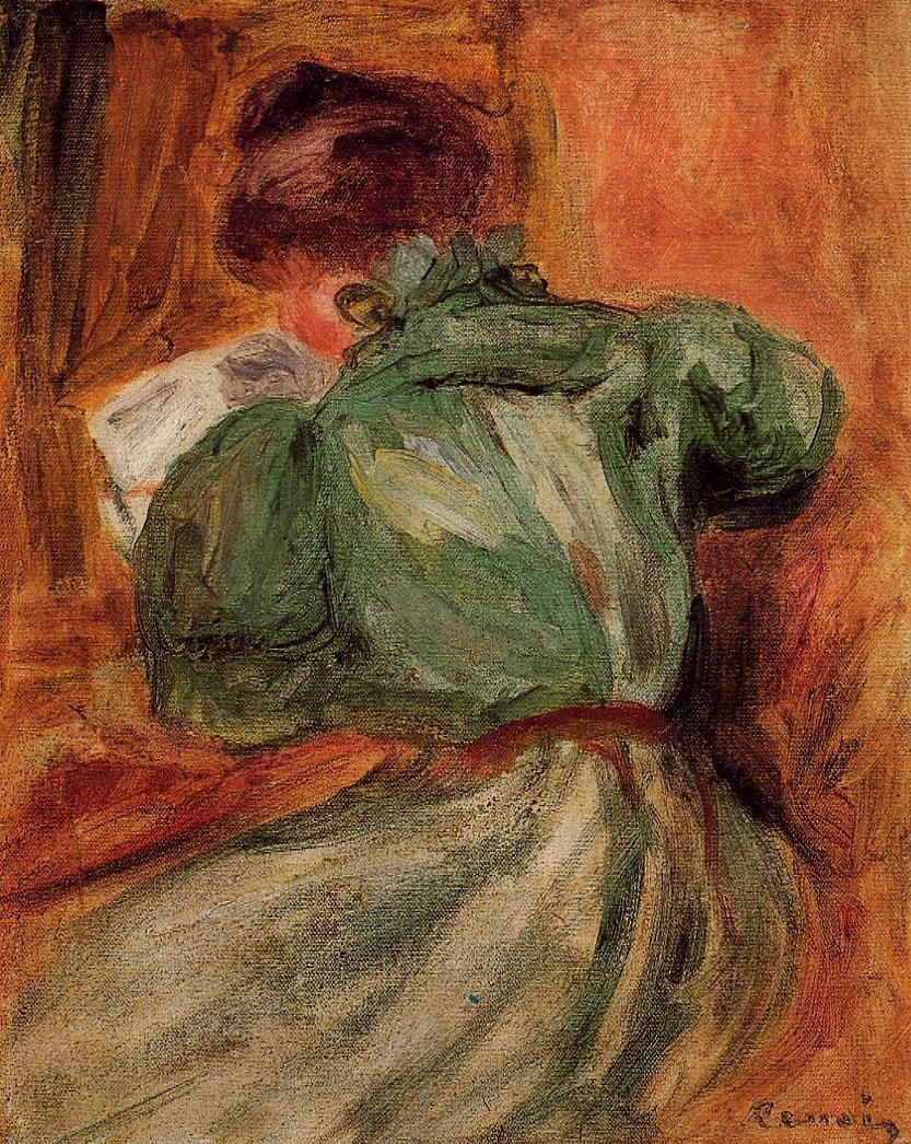 Reader in Green by Pierre-Auguste Renoir