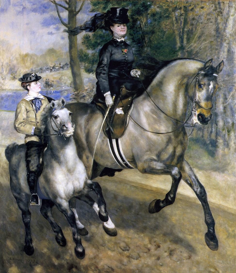 Riding in the Bois de Boulogne (Madame Henriette Darras or The Ride) by Pierre-Auguste Renoir