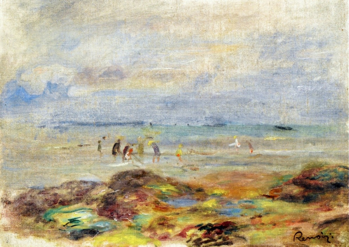 Rocks with Shrimp Fishermen by Pierre-Auguste Renoir