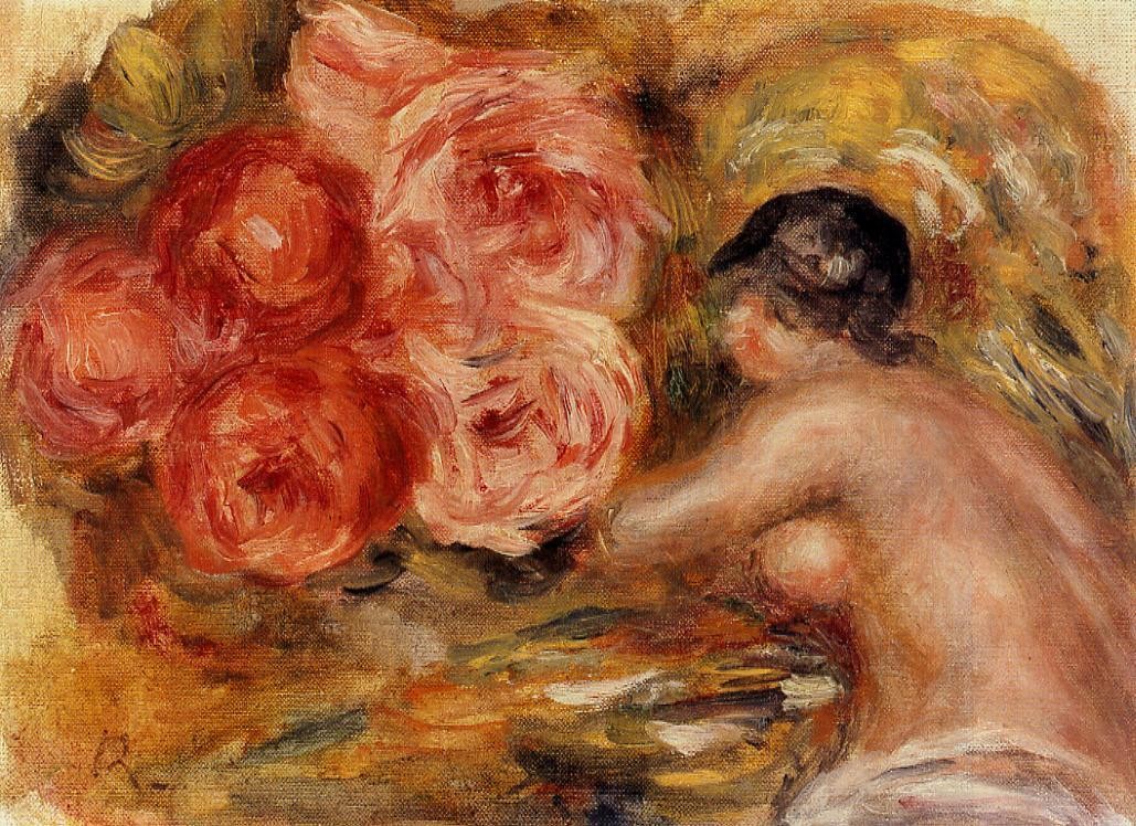Roses and Study of Gabrielle by Pierre-Auguste Renoir