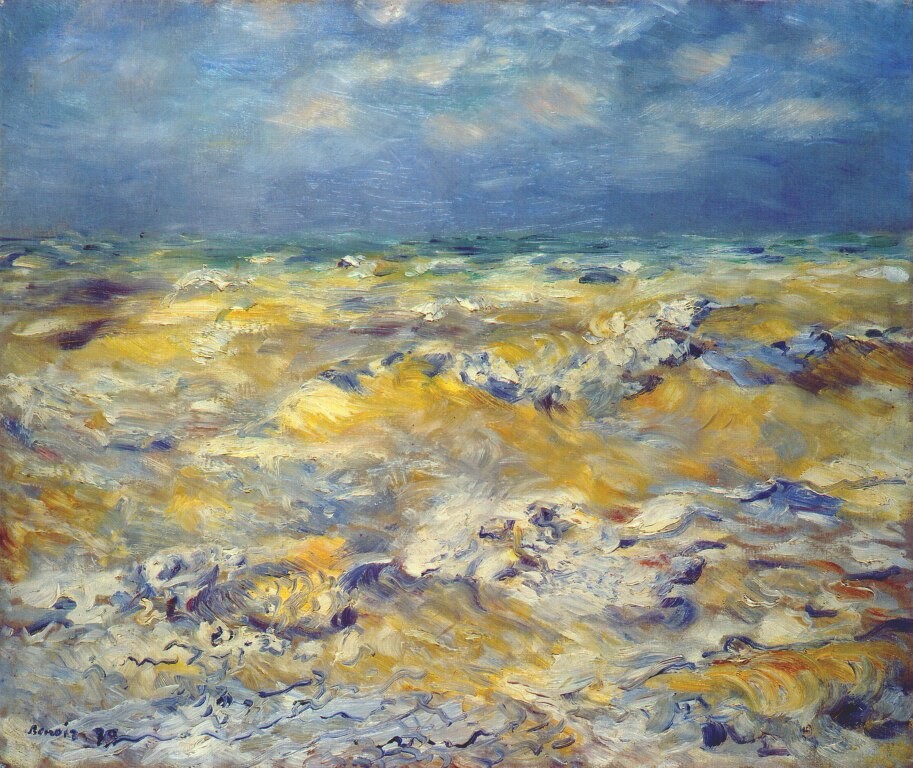 Seascape near berneval by Pierre-Auguste Renoir