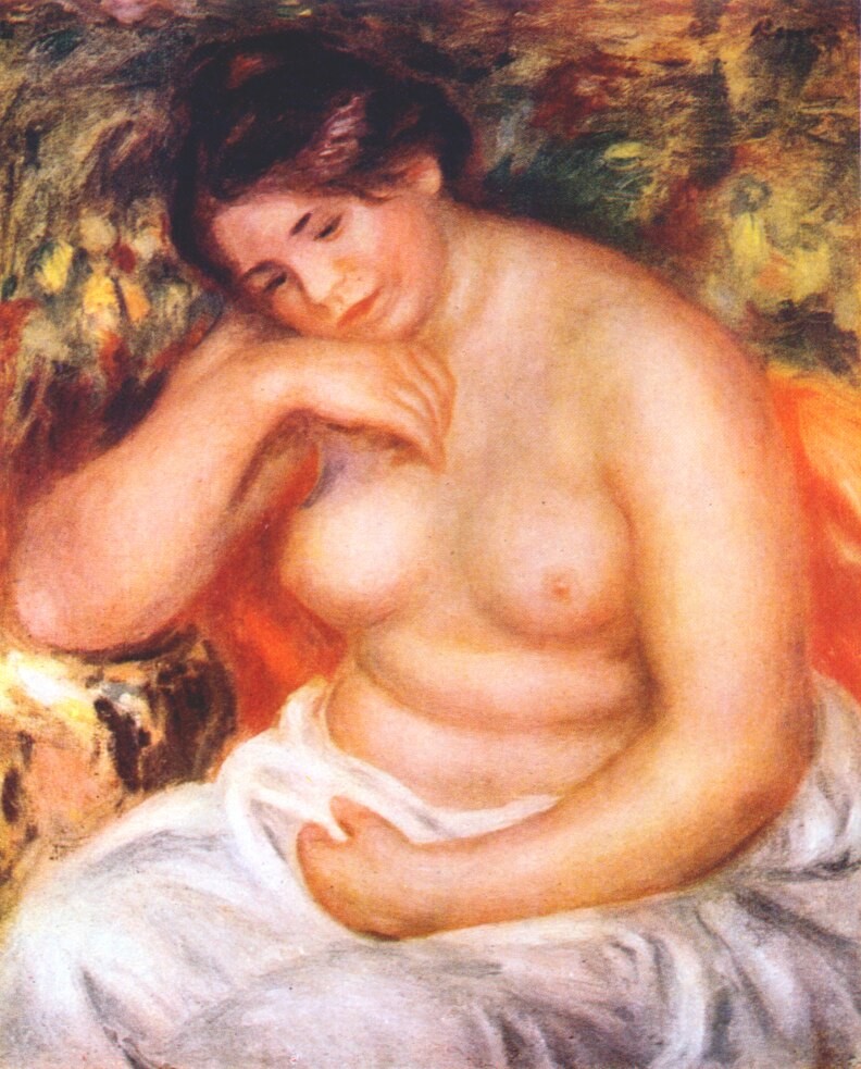 Seated bather by Pierre-Auguste Renoir