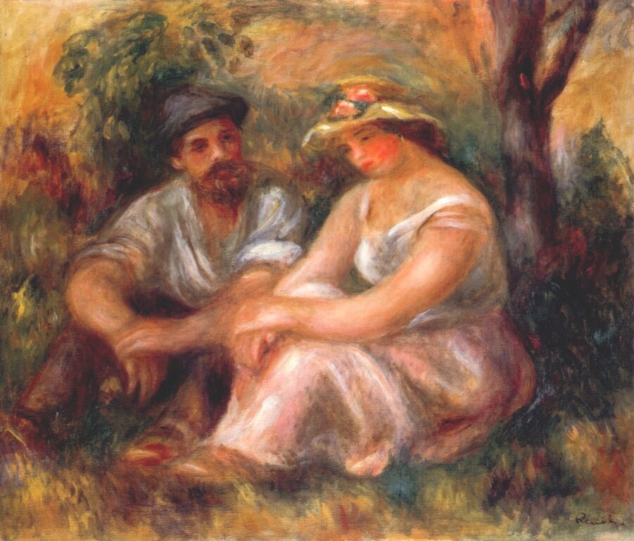 Seated couple by Pierre-Auguste Renoir
