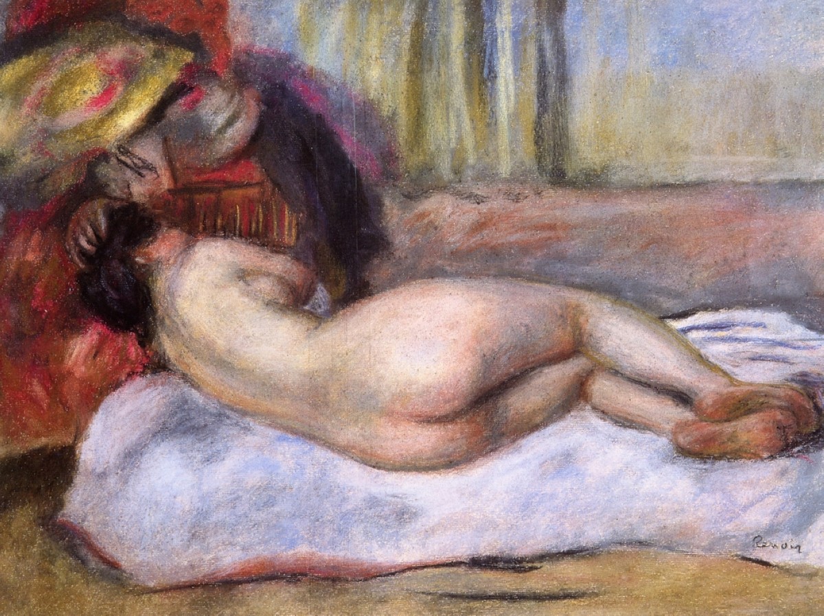 Sleeping Nude with Hat (Repose) by Pierre-Auguste Renoir