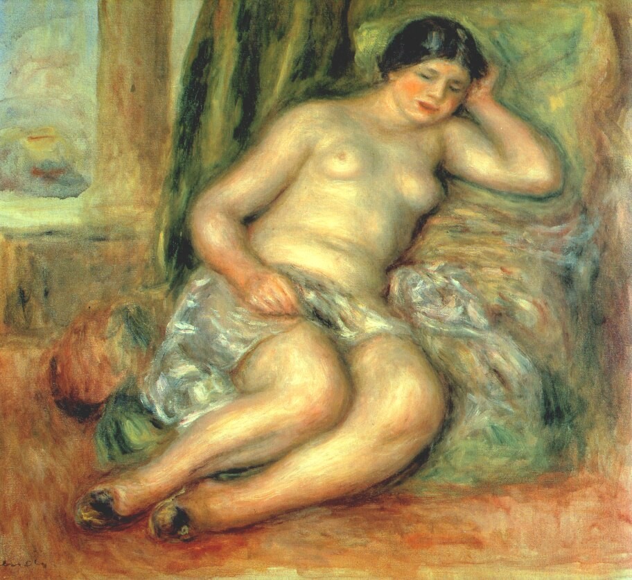 Sleeping Odalisque (Odalisque with Babouches) by Pierre-Auguste Renoir