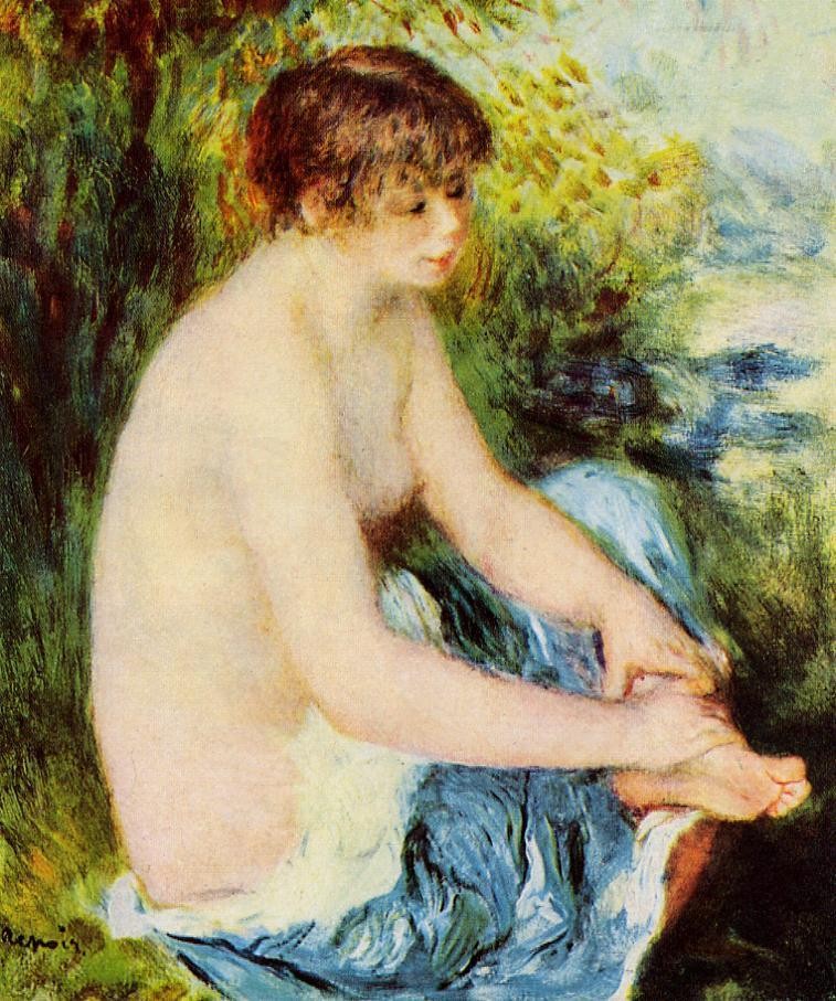 Small Nude in Blue by Pierre-Auguste Renoir