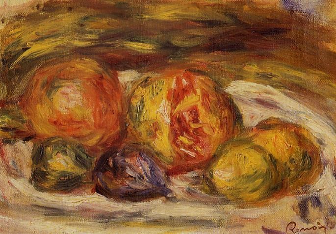 Still Life Pomegranate, Figs and Apples by Pierre-Auguste Renoir