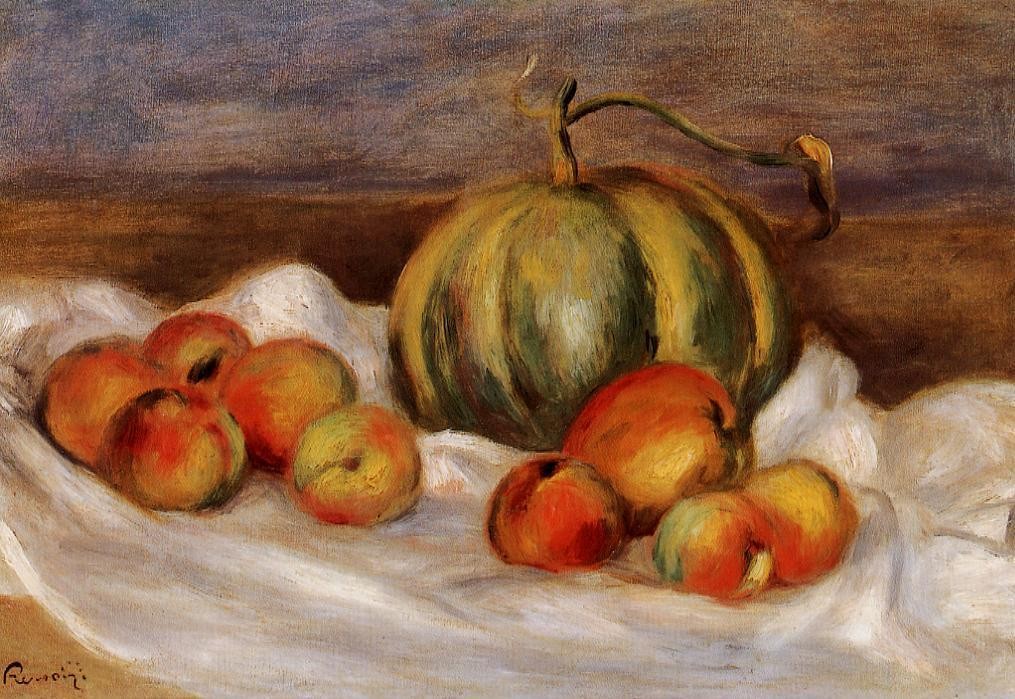 Still Life with Cantalope and Peaches by Pierre-Auguste Renoir