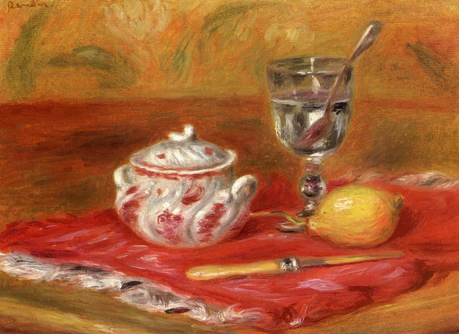 Still LIfe with Glass and Lemon by Pierre-Auguste Renoir