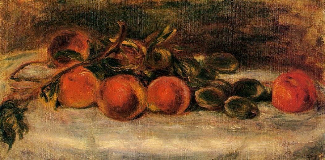 Still Life with Peaches and Chestnuts by Pierre-Auguste Renoir