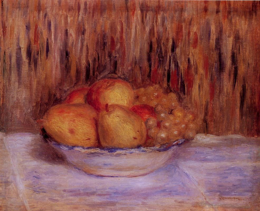 Still Life with Pears and Grapes by Pierre-Auguste Renoir