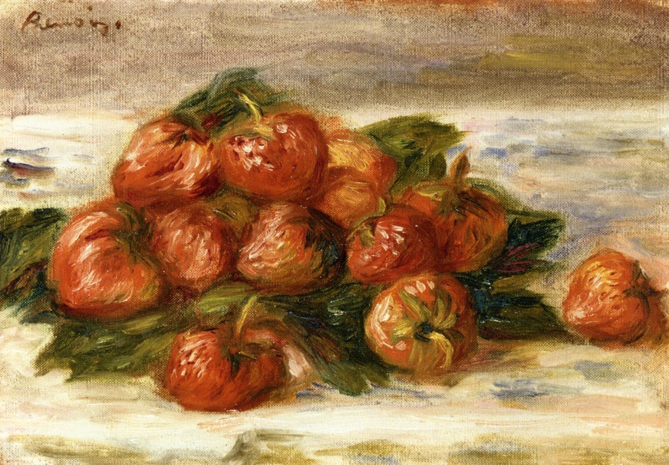 Still life with Strawberries by Pierre-Auguste Renoir