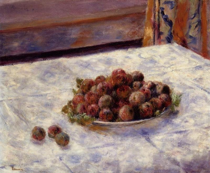 Still Life, a Plate of Plums by Pierre-Auguste Renoir
