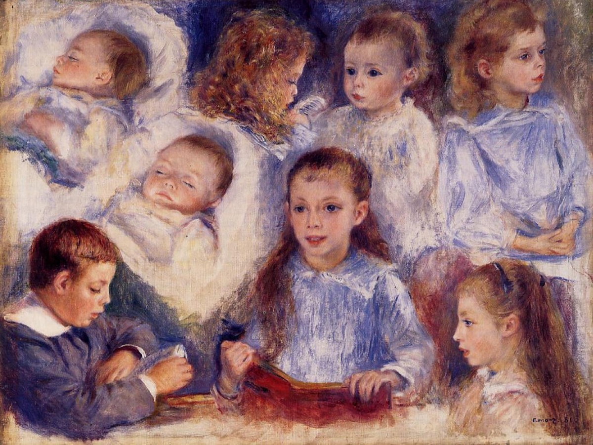 Studies of the Children of Paul Berard by Pierre-Auguste Renoir