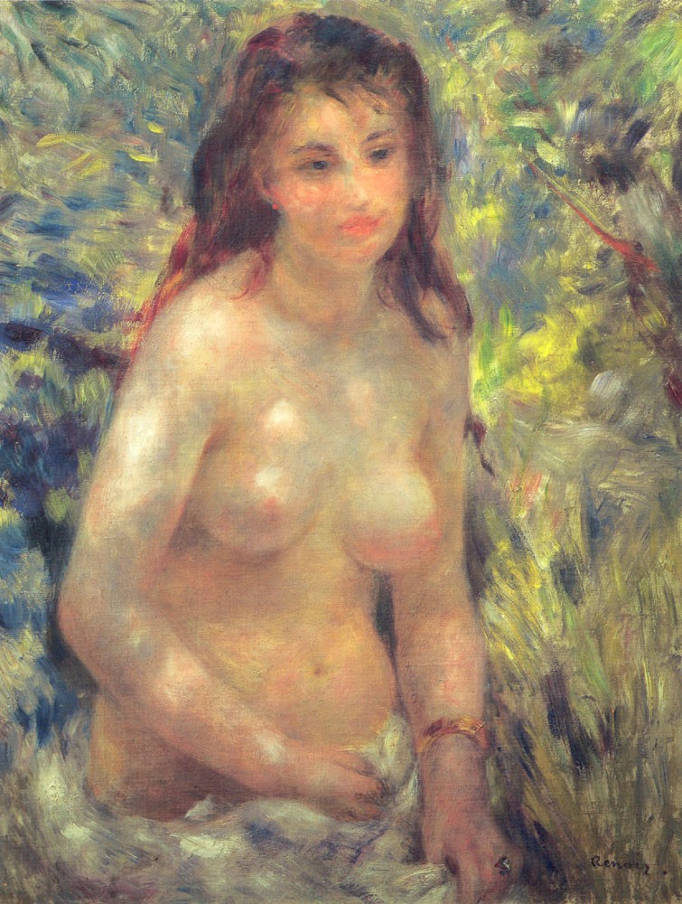 Study Torso Sunlight Effect by Pierre-Auguste Renoir