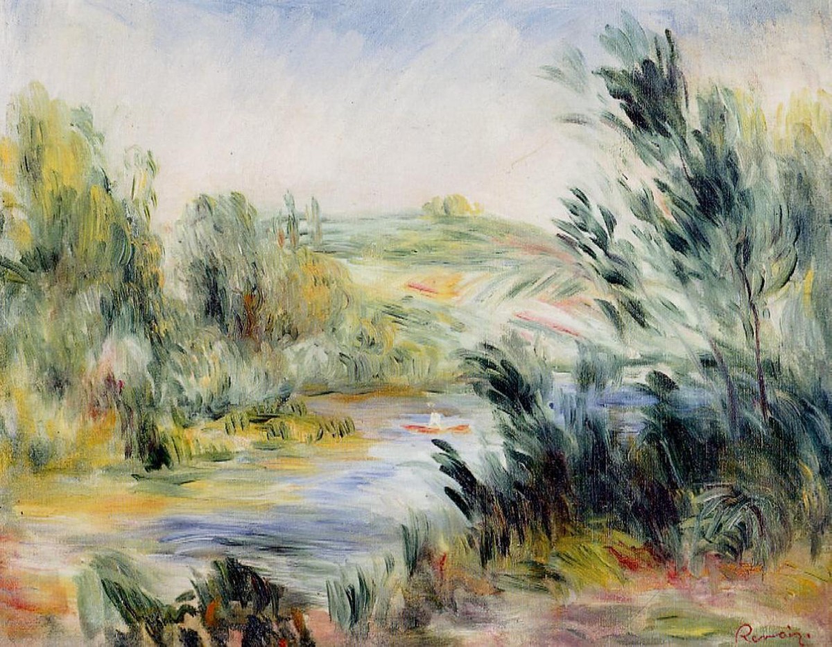 The Banks of a River, Rower in a Boat by Pierre-Auguste Renoir