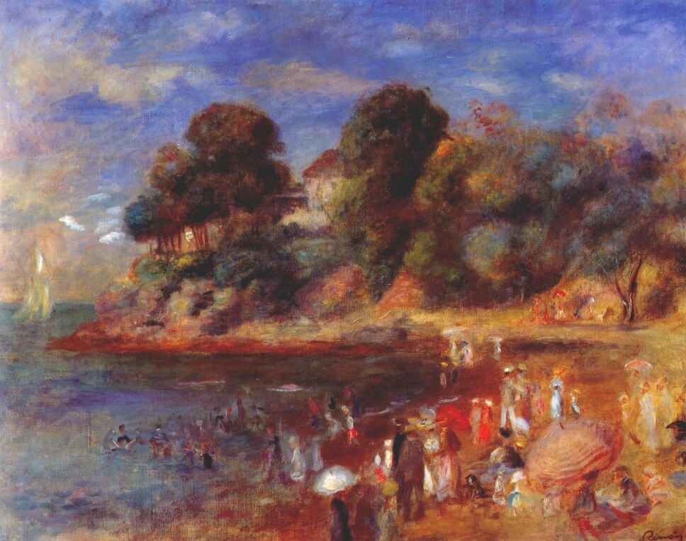 The beach at pornic by Pierre-Auguste Renoir