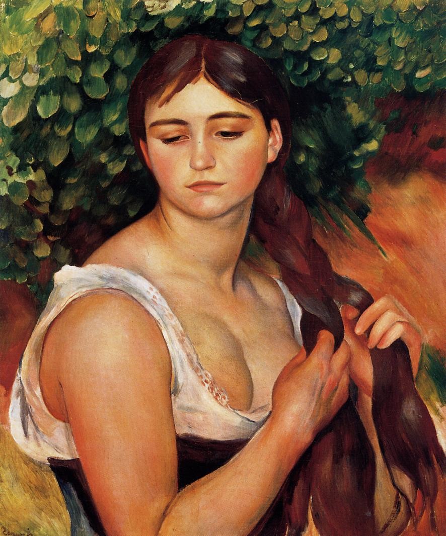 The Braid (Suzanne Valadon) by Pierre-Auguste Renoir