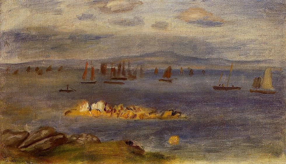 The Coast of Brittany, Fishing Boats by Pierre-Auguste Renoir
