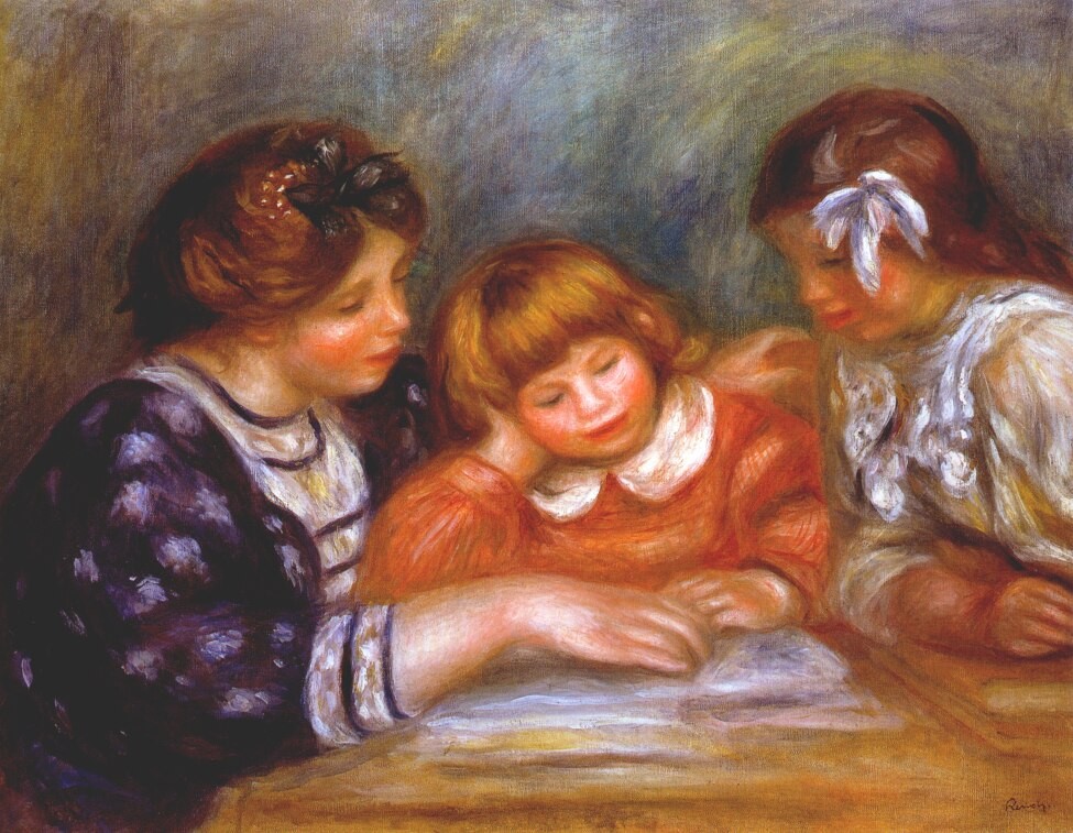 The lesson by Pierre-Auguste Renoir