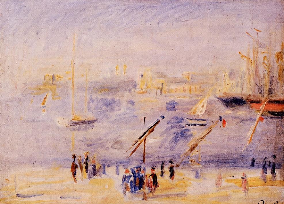 The Old Port of Marseille, People and Boats by Pierre-Auguste Renoir