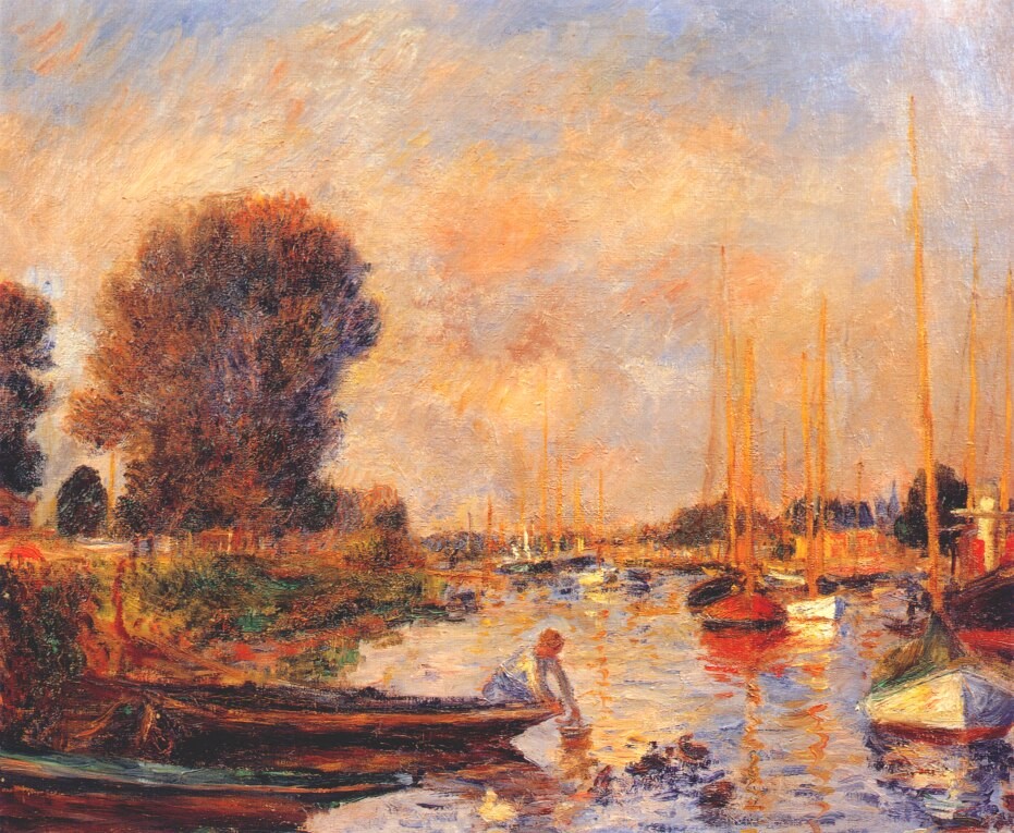 The seine at argenteuil by Pierre-Auguste Renoir