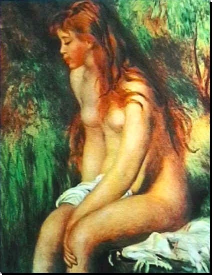 The swimmer sitting by Pierre-Auguste Renoir