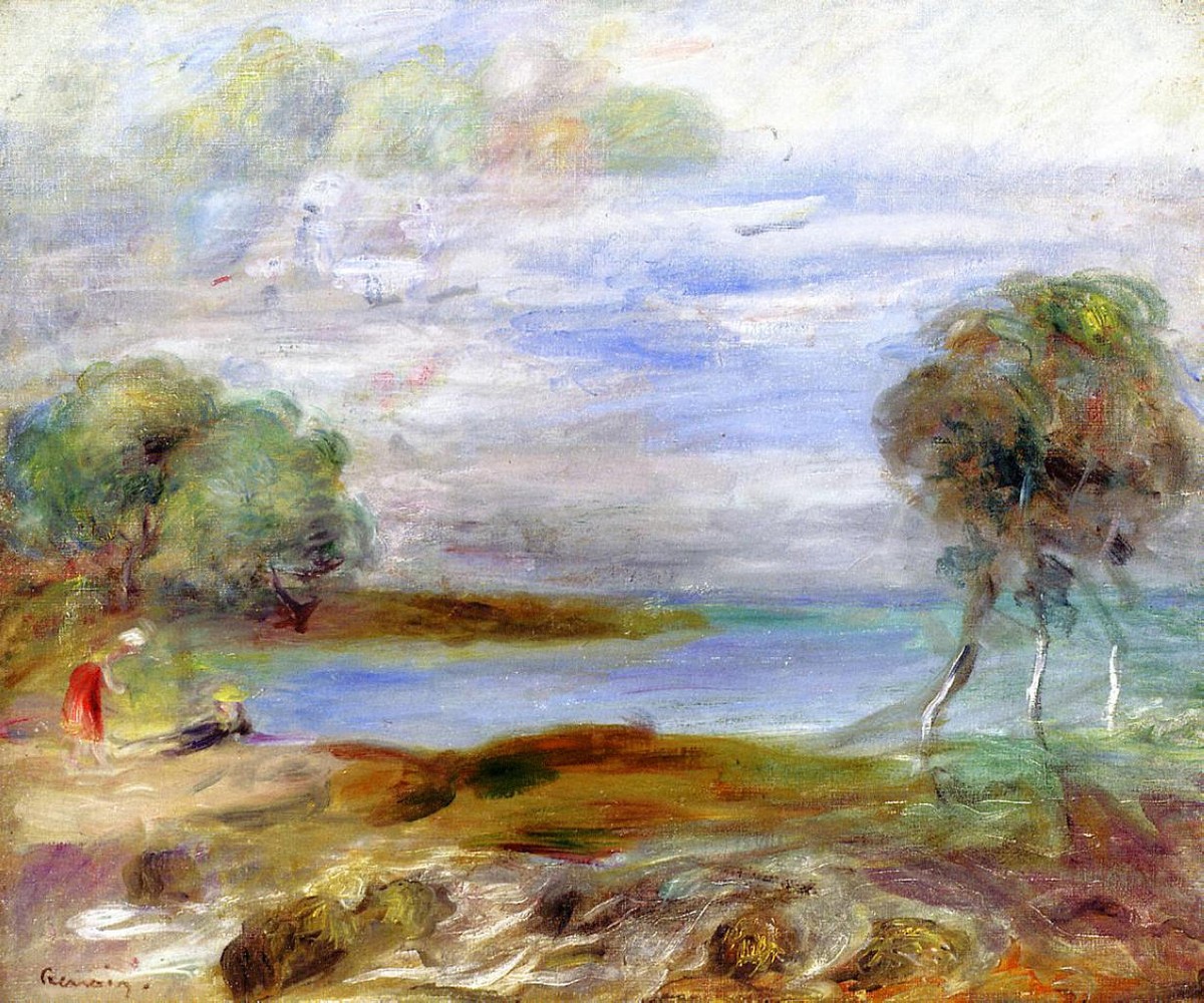 Two Figures by the Water by Pierre-Auguste Renoir