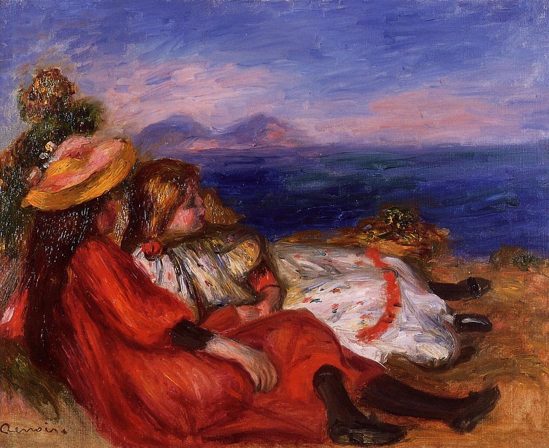 Two Little Girls on the Beach by Pierre-Auguste Renoir