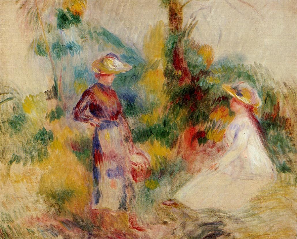 Two Women in a Garden by Pierre-Auguste Renoir