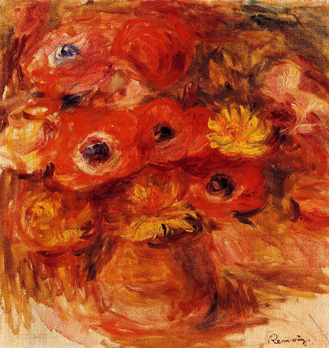 Vase of Anemones by Pierre-Auguste Renoir