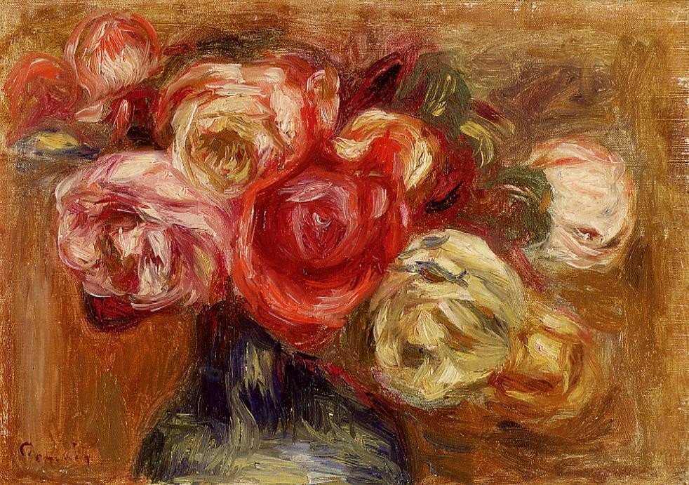Vase of Roses by Pierre-Auguste Renoir
