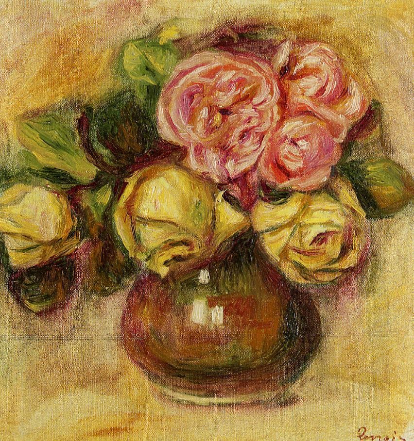 Vase of Roses by Pierre-Auguste Renoir