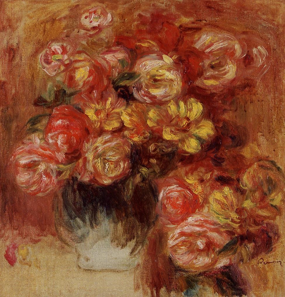 Vase of Roses by Pierre-Auguste Renoir