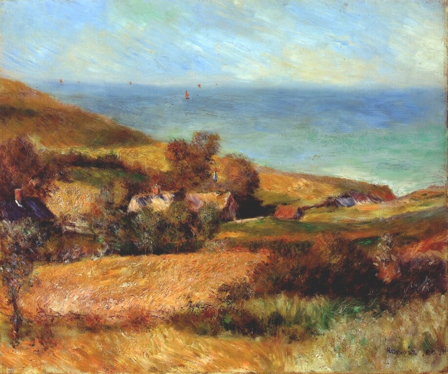 View of the normandy coast near wargemont by Pierre-Auguste Renoir