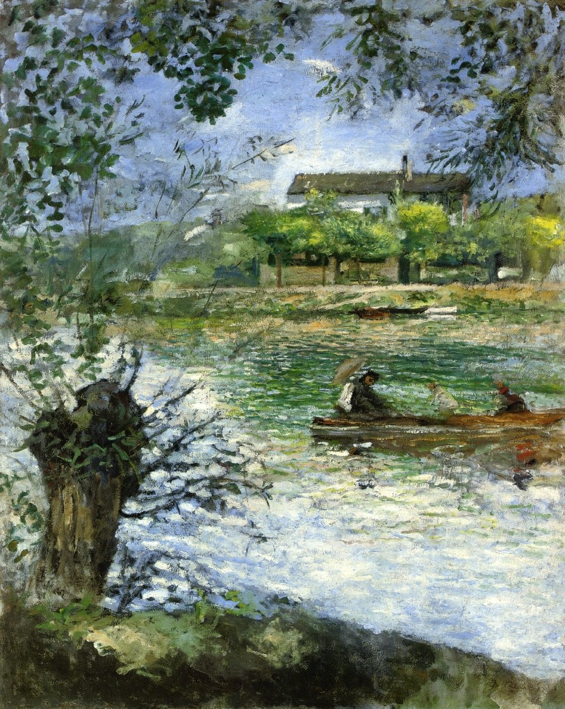 Willows and Figures in a Boat by Pierre-Auguste Renoir