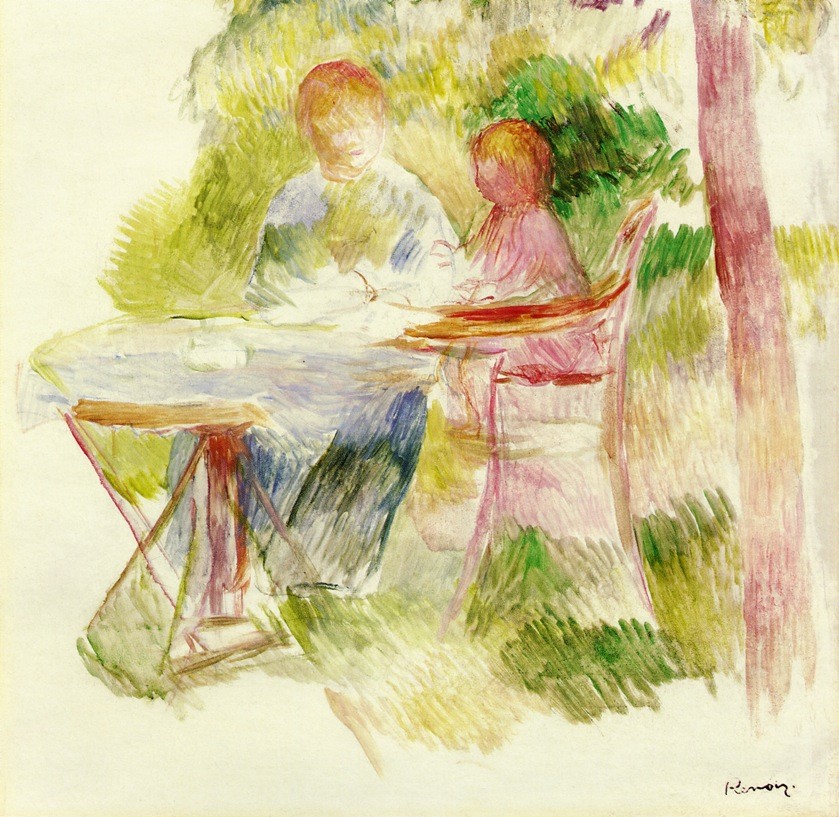 Woman and Child in a Garden by Pierre-Auguste Renoir