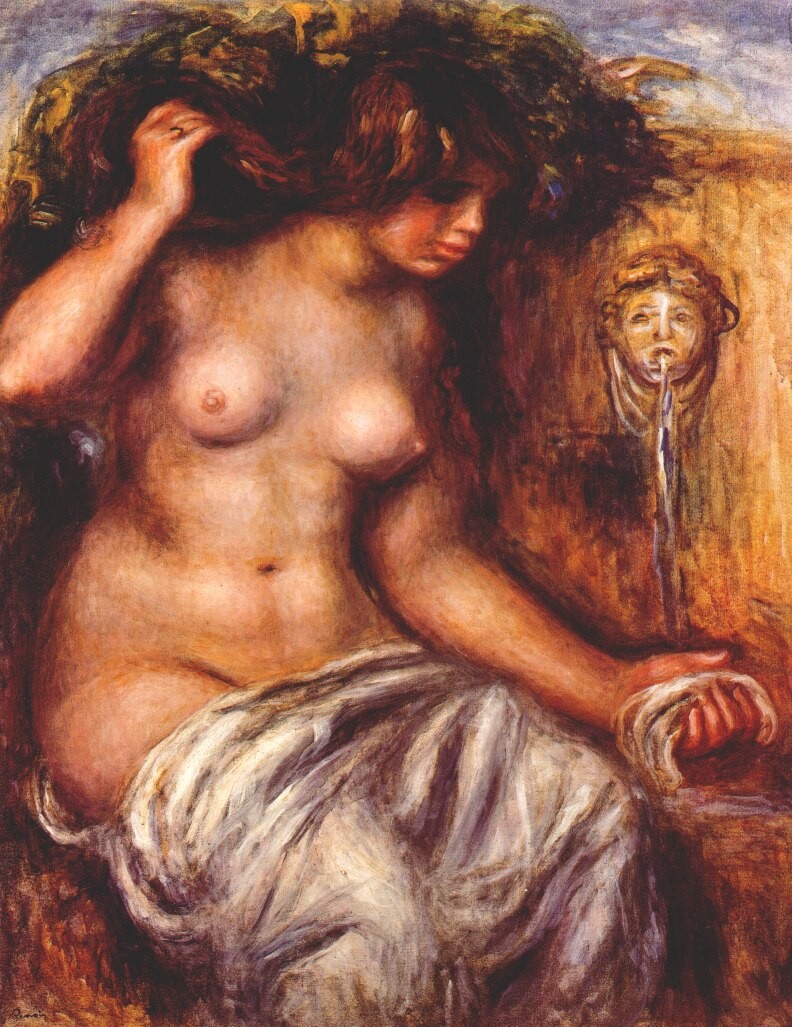 Woman at the fountain by Pierre-Auguste Renoir
