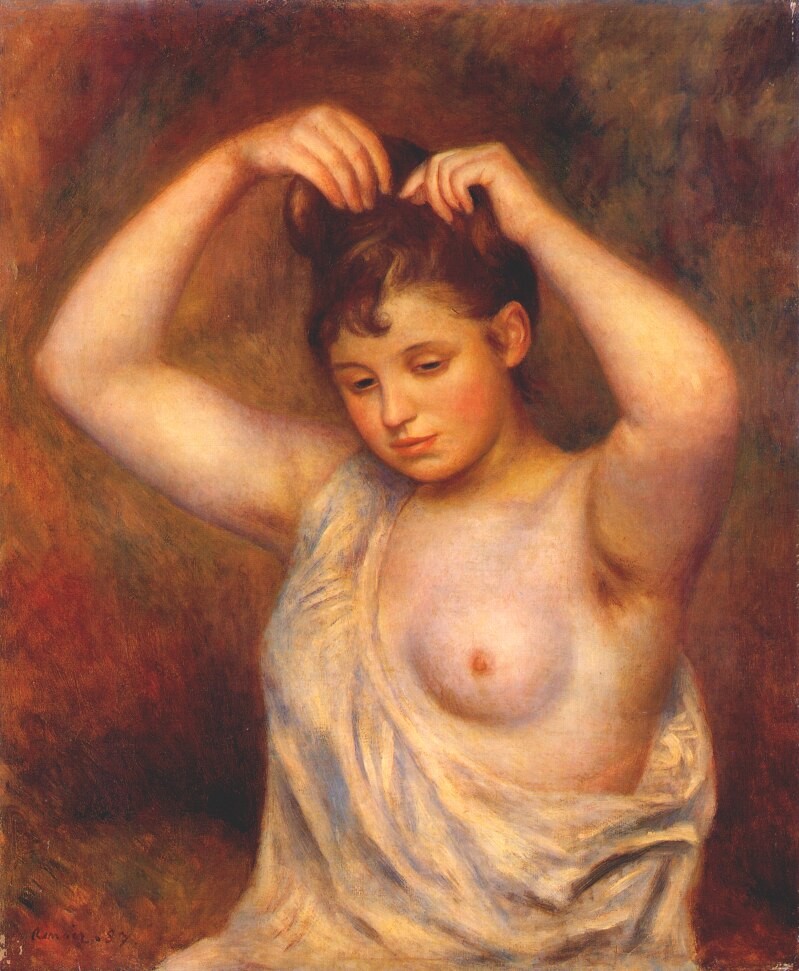 Woman Combing Her Hair by Pierre-Auguste Renoir