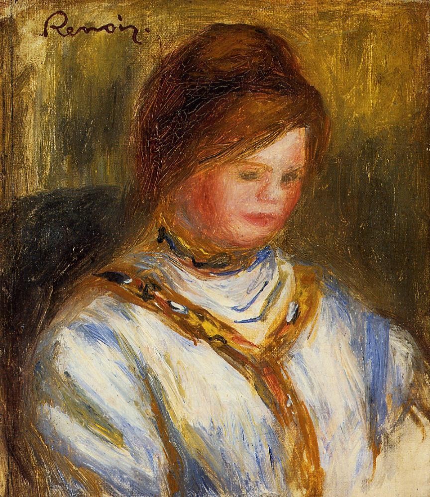 Woman in a Blue Blouse by Pierre-Auguste Renoir