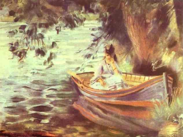 Woman in a Boat by Pierre-Auguste Renoir