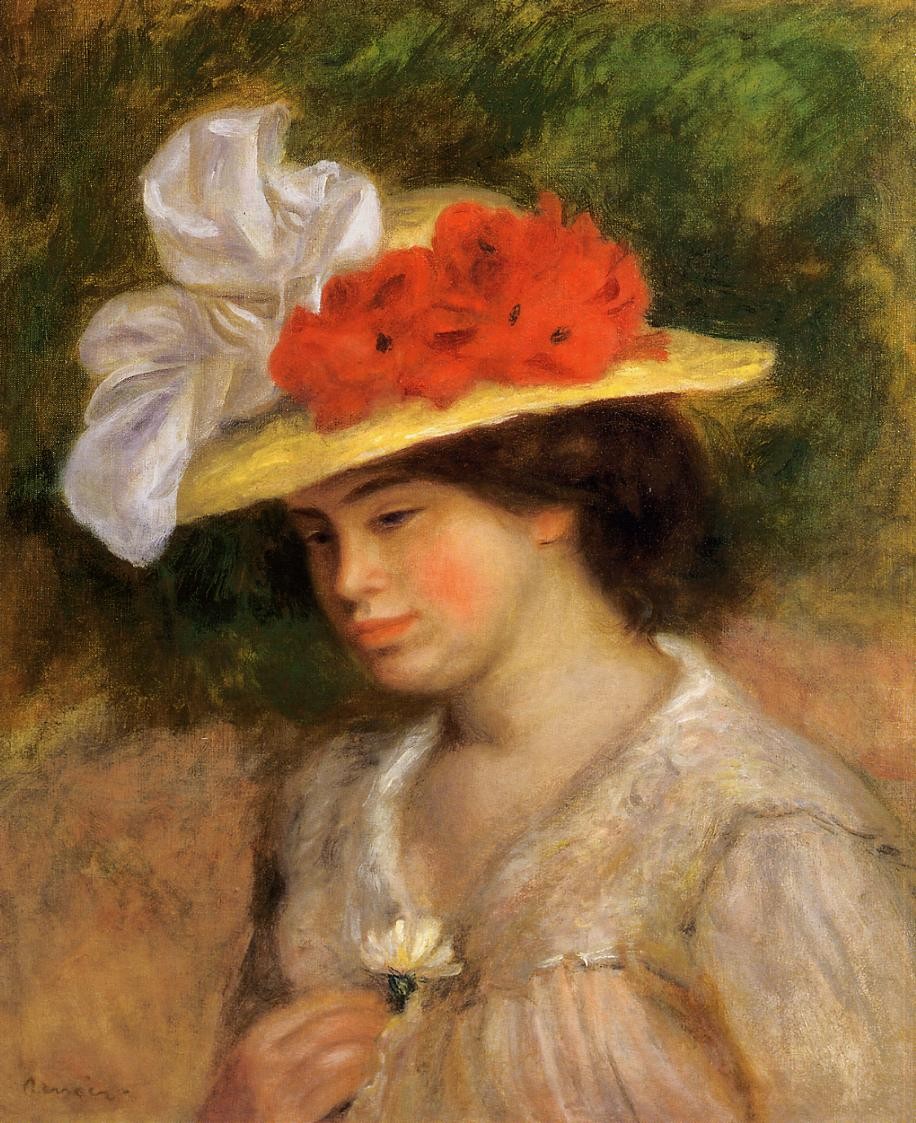 Woman in a Flowered Hat by Pierre-Auguste Renoir