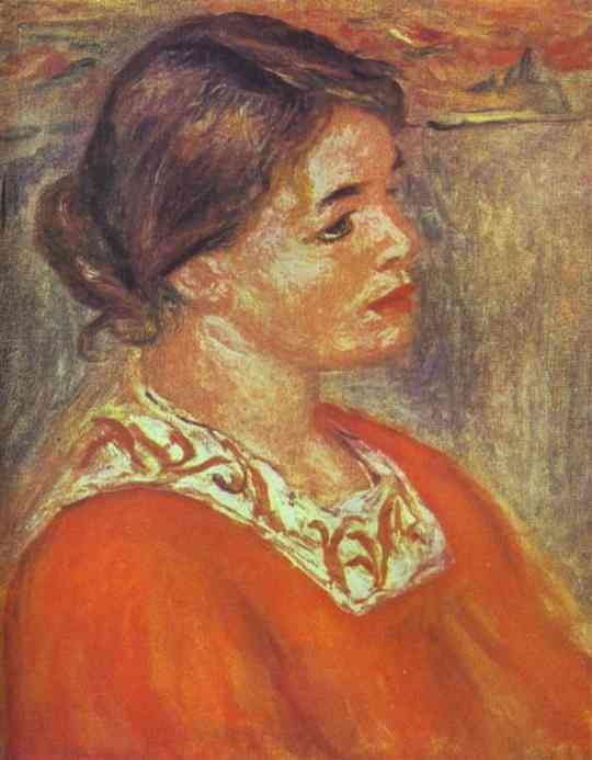 Woman in a Red Blouse by Pierre-Auguste Renoir