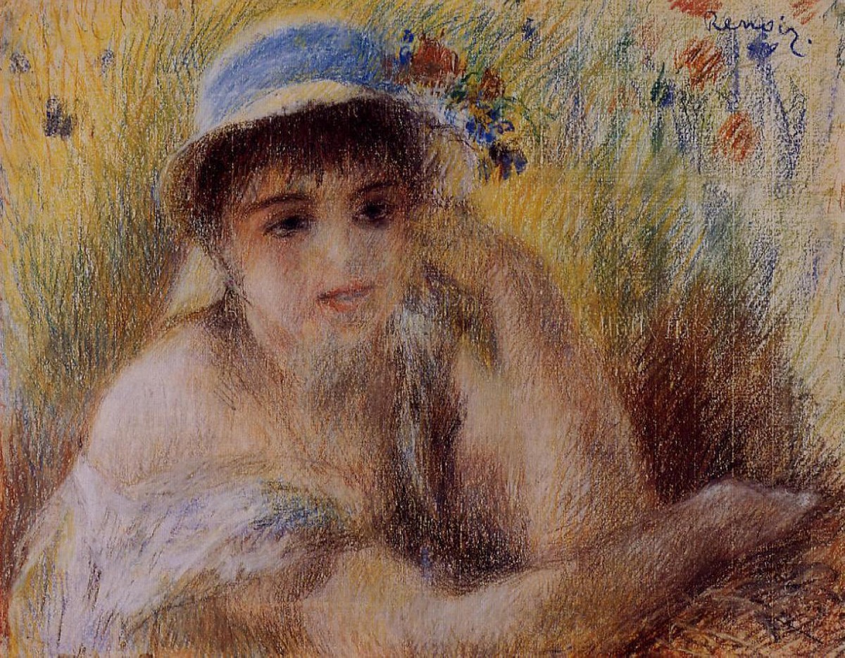 Woman in a Straw Hat by Pierre-Auguste Renoir