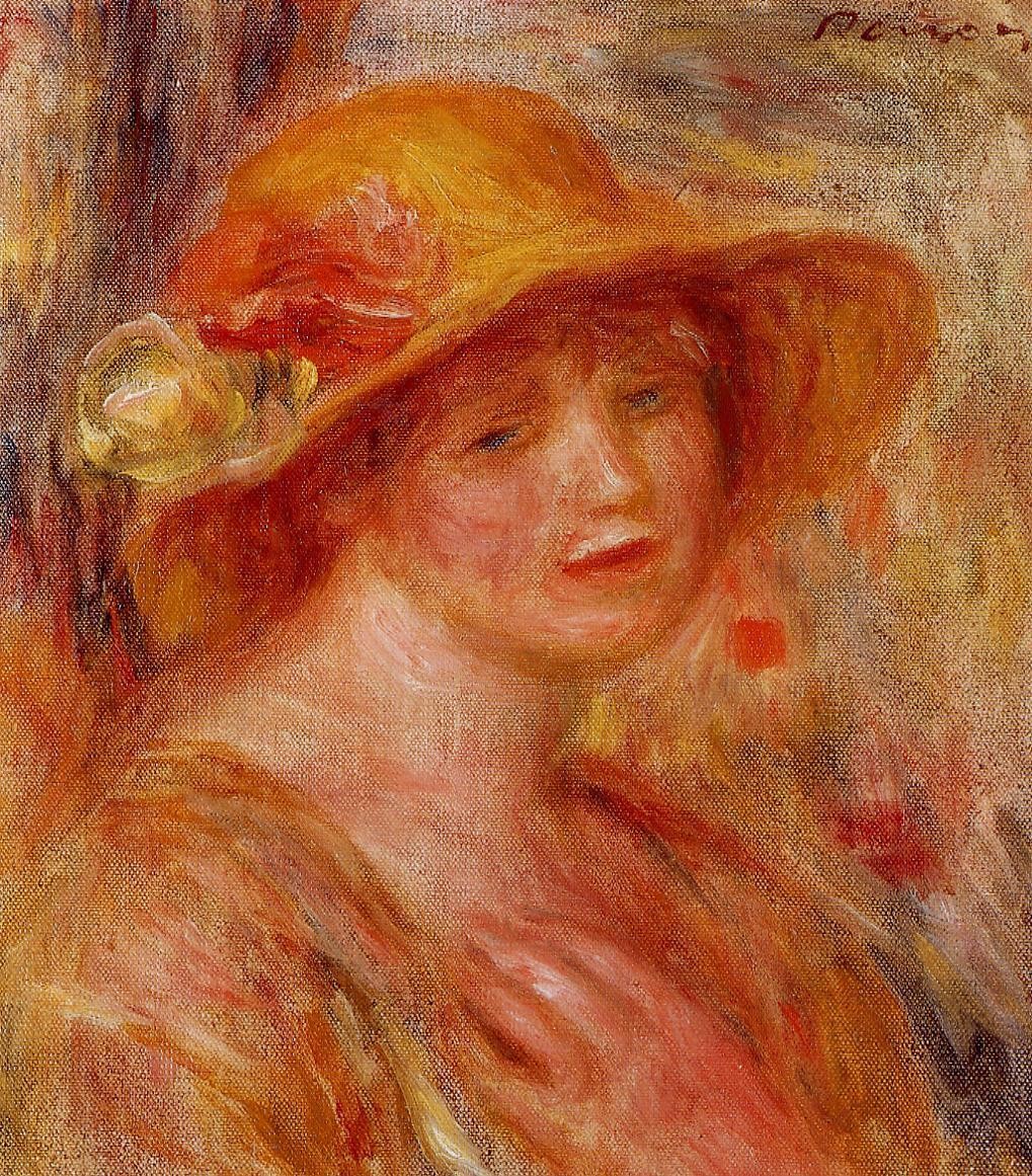 Woman in a Straw Hat by Pierre-Auguste Renoir