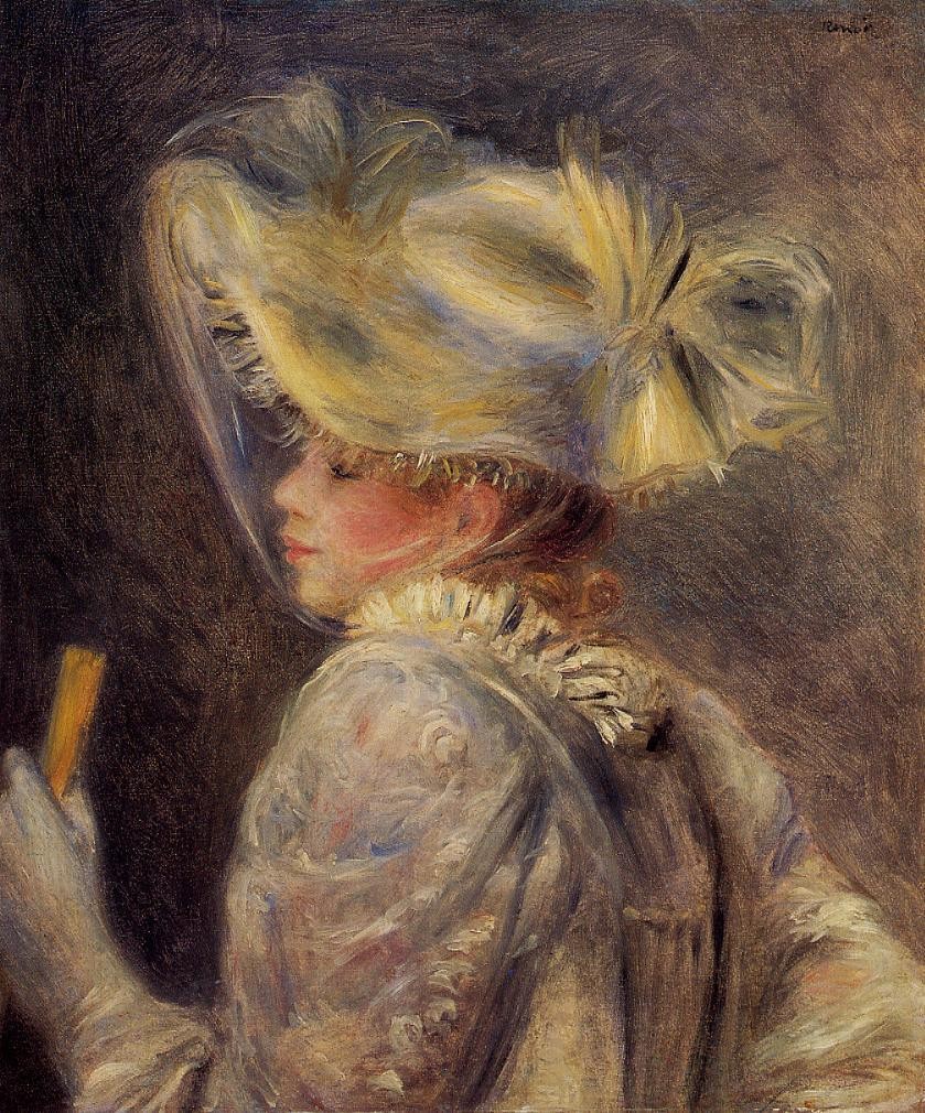 Woman in a White Hat by Pierre-Auguste Renoir